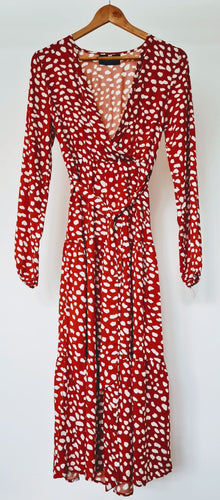 Zayremi Burnt Orange Leopard Print Maxi Dress
