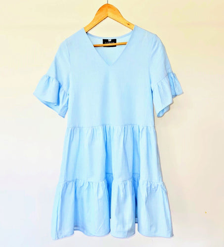 Zayremi Blue Tiered Smock Dress